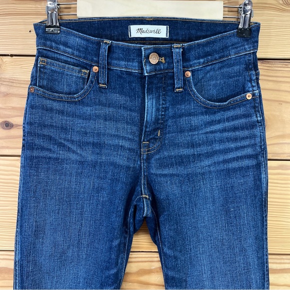Madewell Slim Straight Jeans 26 Stretch Denim Pants High Rise Medium Wash - Picture 2 of 14